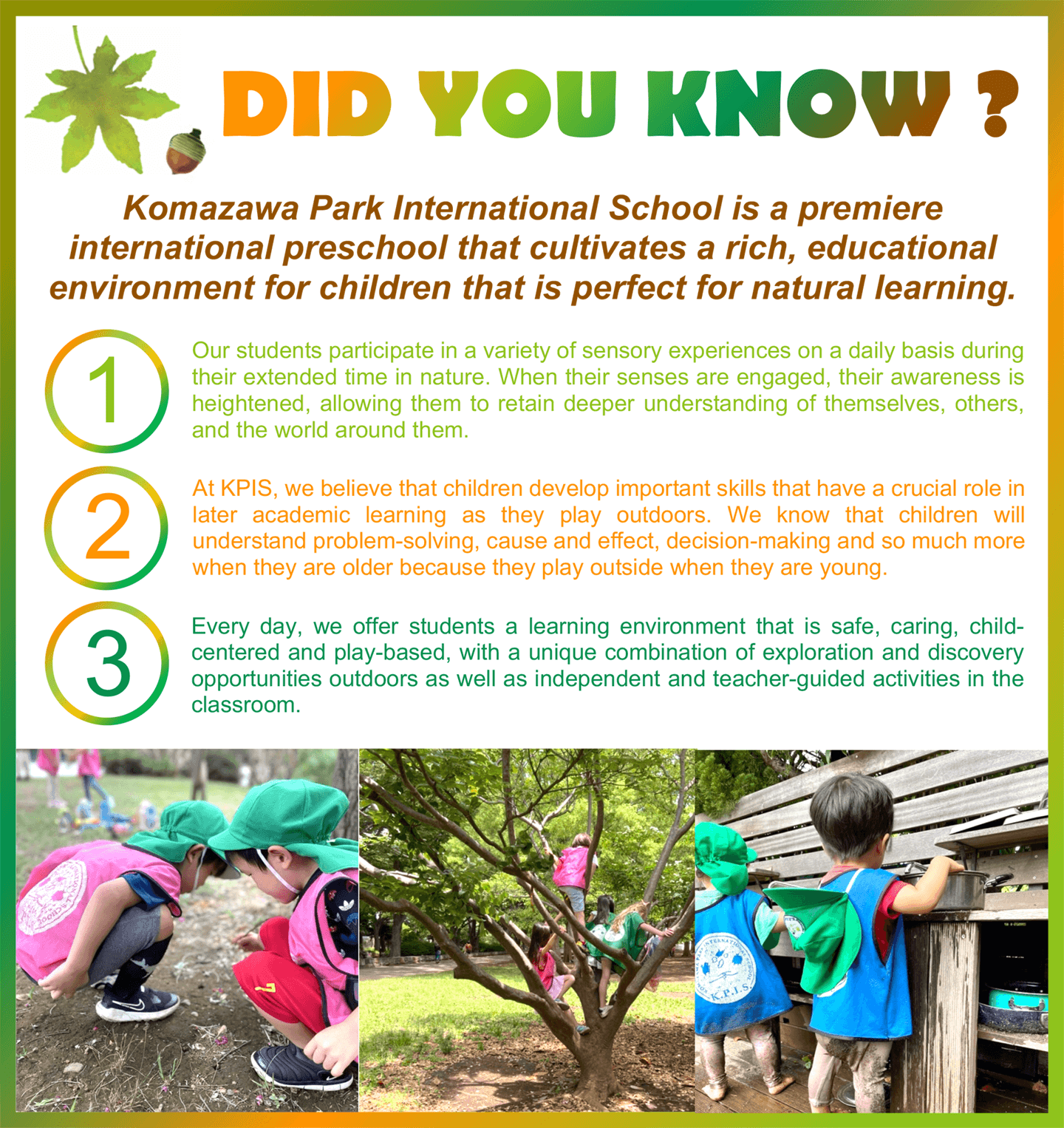Komazawa park international school | Did You Know